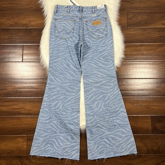 Wrangler Women's Size 28 Tiger Print Wanderer 622 High Rise Flare Denim‎ Jeans - Picture 8 of 11